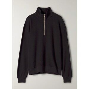Tna CANAL Thermal Waffle Zip Long Sleeve Shirt - Black